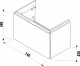 Jika Cubito Pure - Skříňka pod umyvadlo 74x42,6x68,3 cm, 2x zásuvka, výřez vlevo, dub