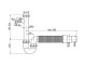 Alcadrain Pro více sérií - Sifon trubkový s převlečnou maticí 6/4", přípojkou a flexi hadicí