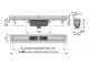 Alcadrain Flexible - Podlahový žlab 1050 mm s okrajem pro perforovaný rošt nastavitelným límcem ke stěně