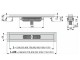 Alcadrain Professional Low - Podlahový žlab 1050 mm s okrajem pro plný rošt