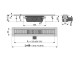 Alcadrain Pro více sérií - Podlahový žlab 650 mm s okrajem pro perforovaný rošt