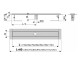 Alcadrain Pro více sérií - Podlahový žlab 1050 mm s okrajem pro perforovaný rošt, bez zápachové uzávěry