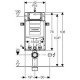 Geberit Kombifix - Montážní prvek pro závěsné WC, 108 cm, se splachovací nádržkou pod omítku Sigma 12 odsávání zápachu s odvodem vzduchu