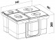 Sinks  - Odpadkový koš JAZZ 600 2x15 l + 3x7